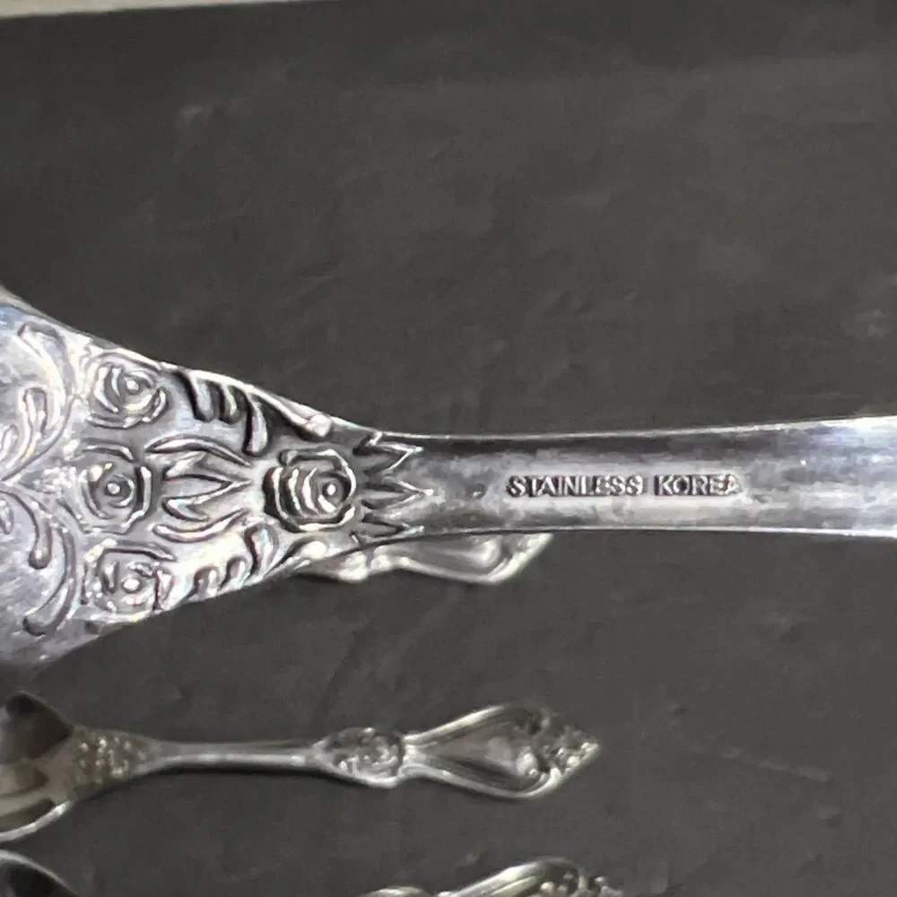 Stanley Roberts SRB269 Stainless Flatware 5 Spoons Garden Floral Rose Korea